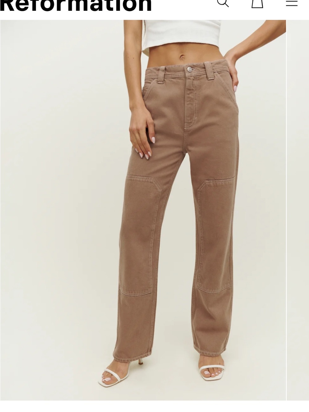 Reformation Harrison Carpenter High Rise Straight Pants